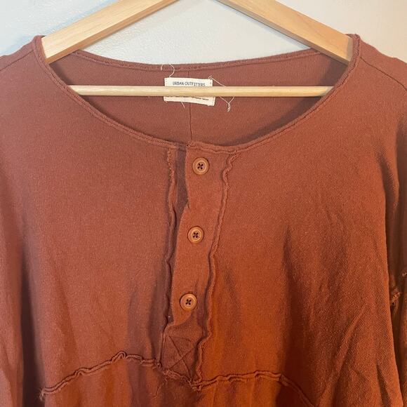 Urban Outfitters UO Freddie Henley OversizednTunic Top in Burnt Orange Size XS - Picture 7 of 12